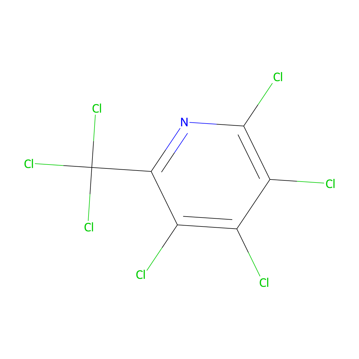 Pyridine, 2,3,4,5-tetrachloro-6-(trichloromethyl)- molecular structure, CAS 1134-04-9