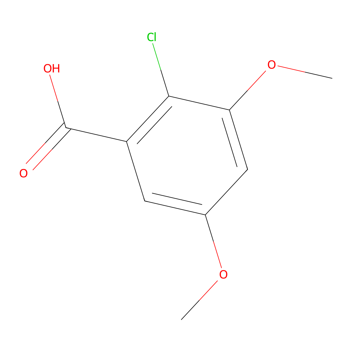 2-Chloro-3,5-dimethoxybenzoic acid molecular structure, CAS 1134-08-3