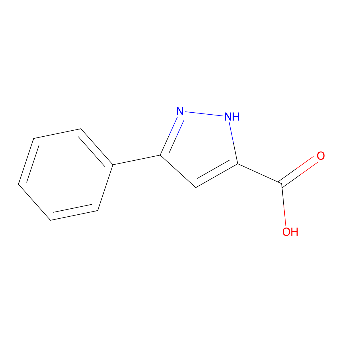 Pyrazole-5-carboxylic acid, 3-phenyl- molecular structure, CAS 1134-49-2