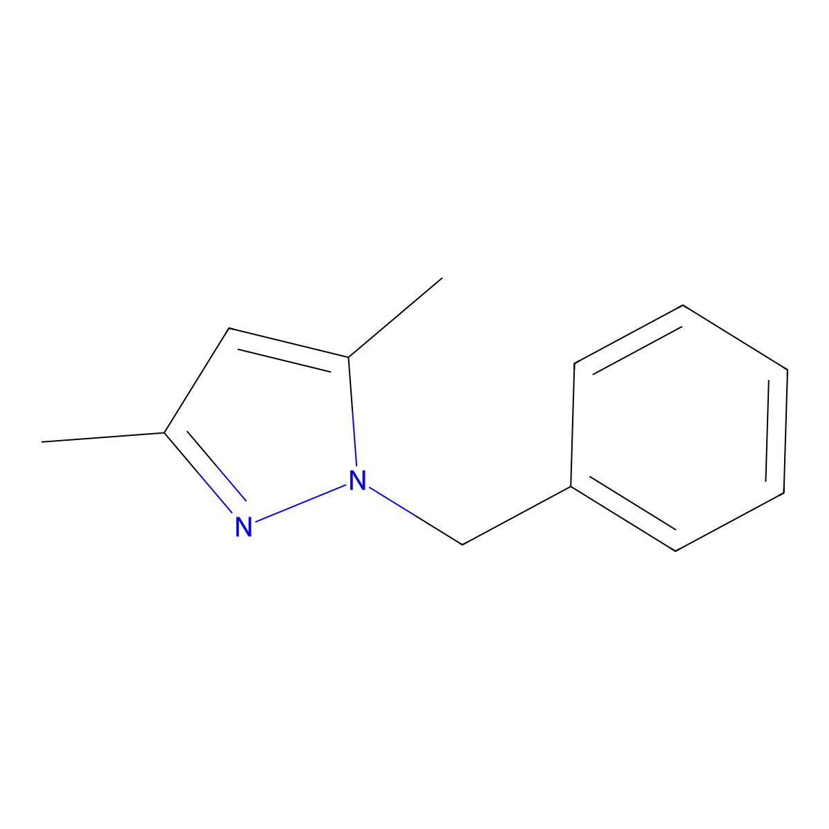 1-Benzyl-3,5-dimethyl-1H-pyrazole molecular structure, CAS 1134-81-2