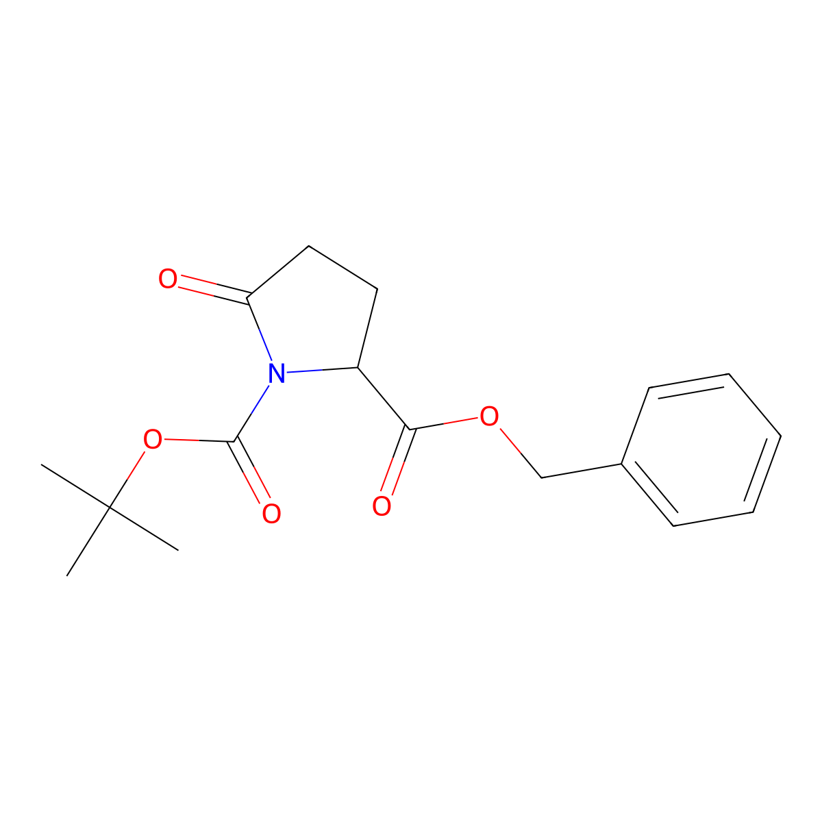 2-Benzyl 1-tert-butyl (2S)-5-oxopyrrolidine-1,2-dicarboxylate molecular structure, CAS 113400-36-5