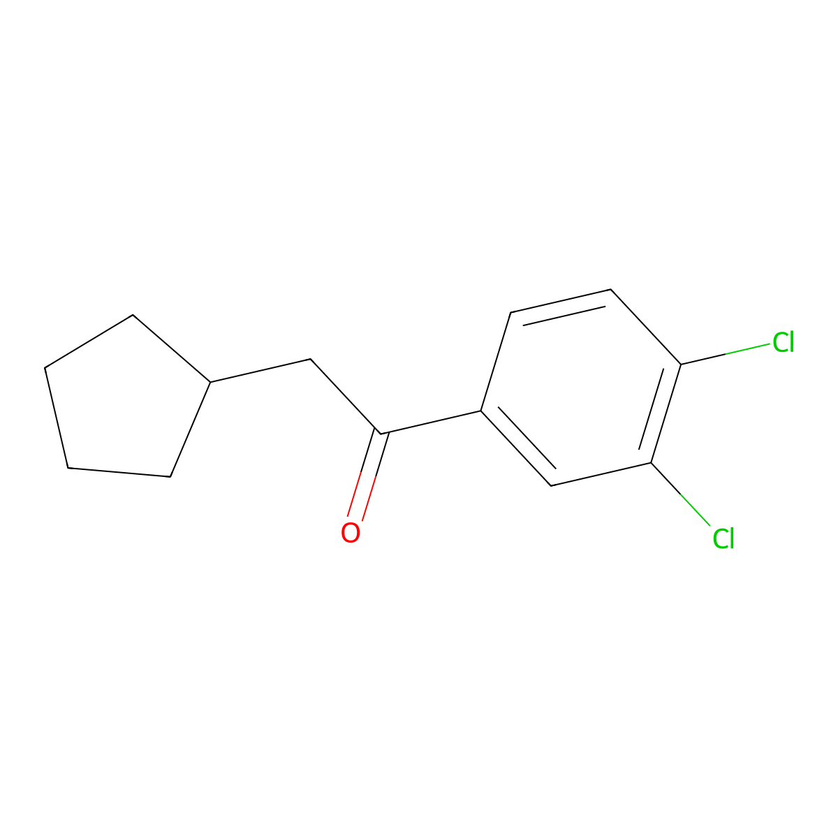 2-Cyclopentyl-1-(3,4-dichlorophenyl)ethanone molecular structure, CAS 113402-19-0
