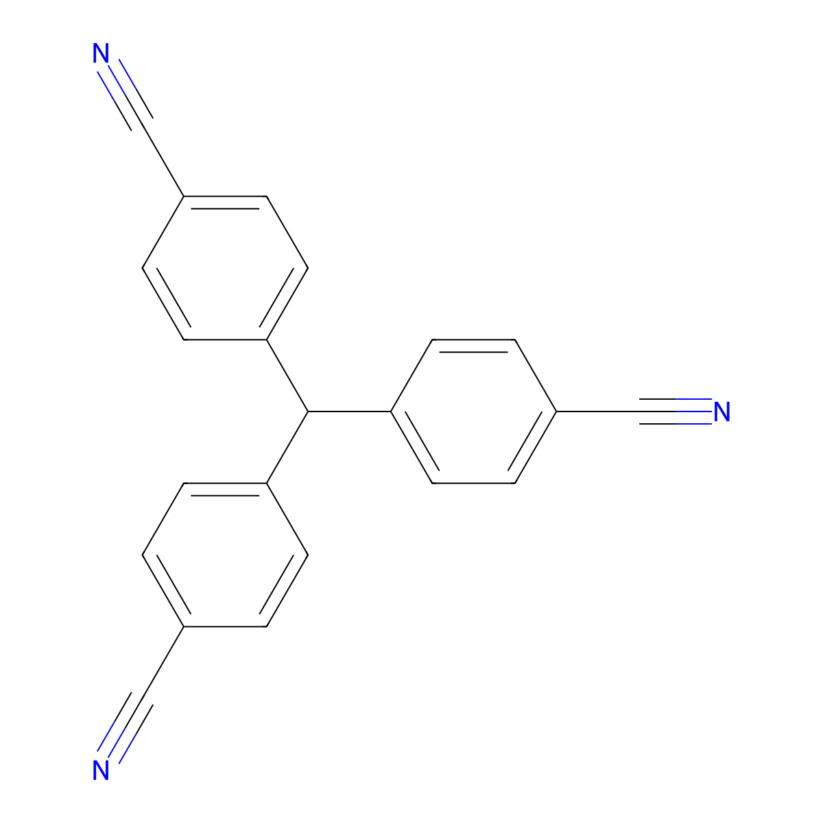 4,4',4''-Methanetriyltribenzonitrile molecular structure, CAS 113402-31-6