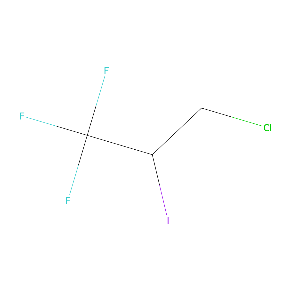 3-Chloro-1,1,1-trifluoro-2-iodopropane molecular structure, CAS 113402-77-0