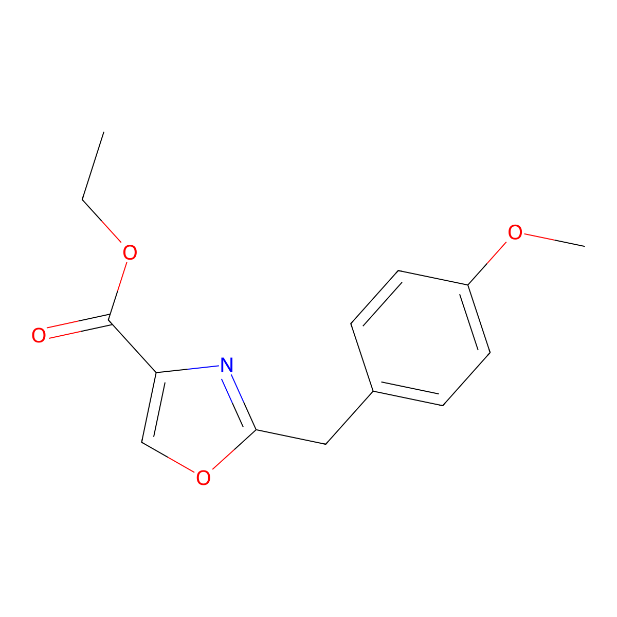 Ethyl 2-(4-Methoxybenzyl)oxazole-4-carboxylate molecular structure, CAS 1134024-15-9