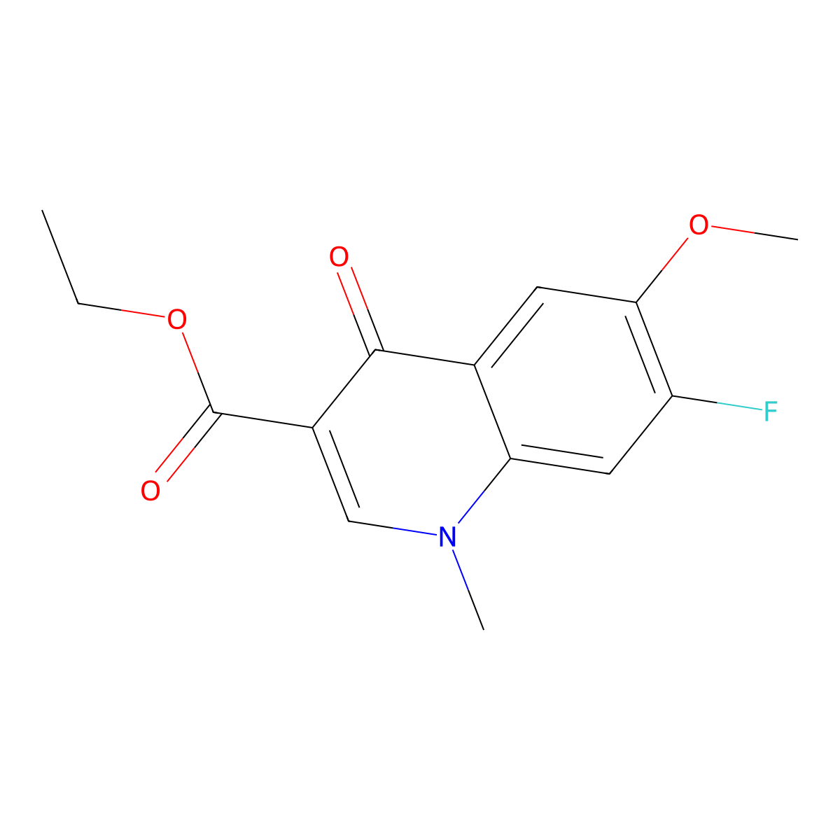 Ethyl 7-fluoro-6-methoxy-1-methyl-4-oxo-1,4-dihydroquinoline-3-carboxylate molecular structure, CAS 1134061-78-1
