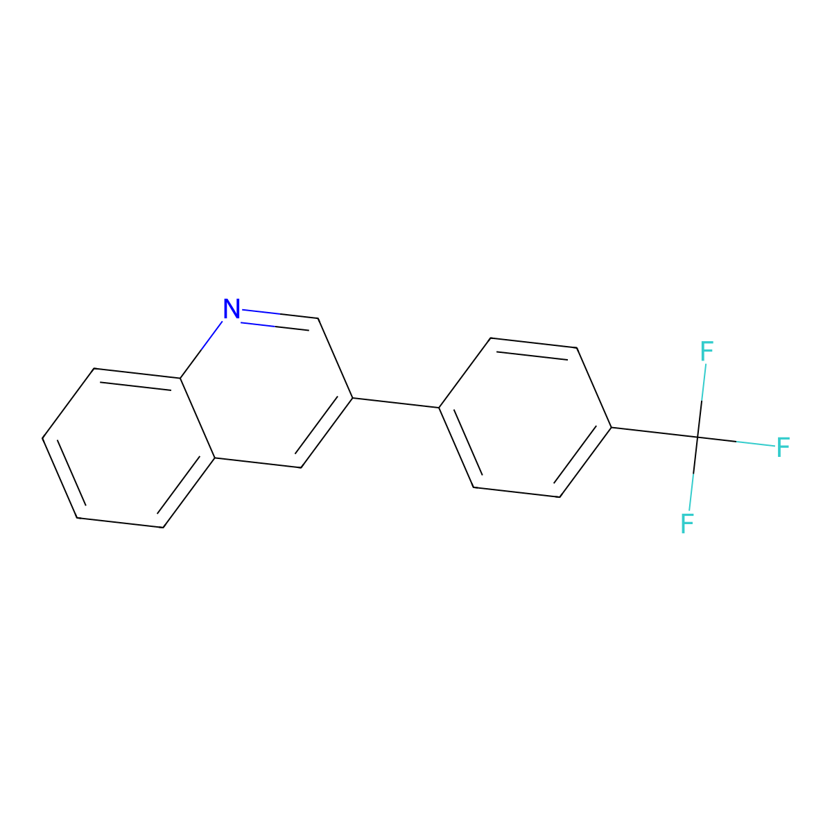 3-(4-Trifluoromethylphenyl)quinoline molecular structure, CAS 1134099-67-4