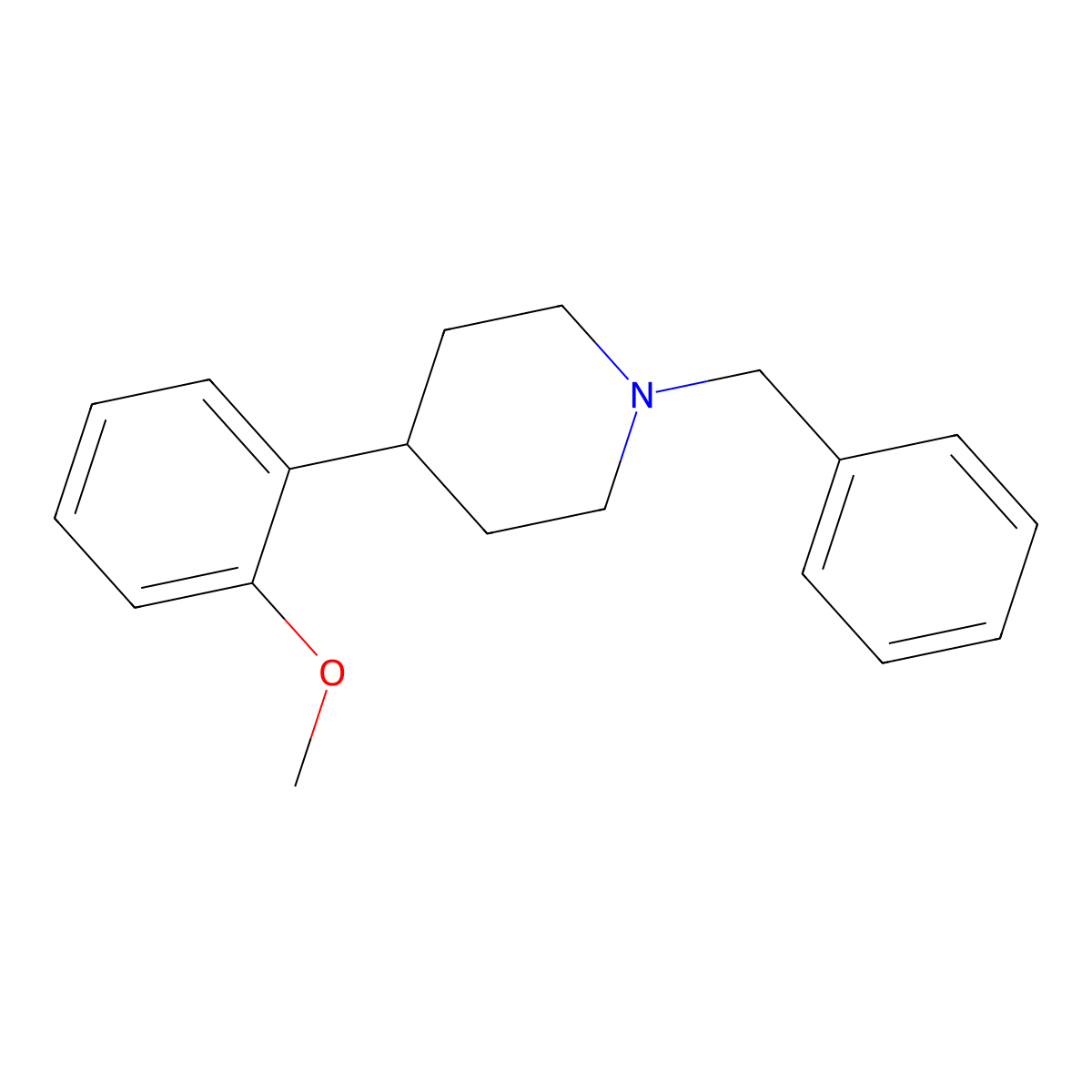 1-Benzyl-4-(2-methoxyphenyl)piperidine molecular structure, CAS 113411-59-9
