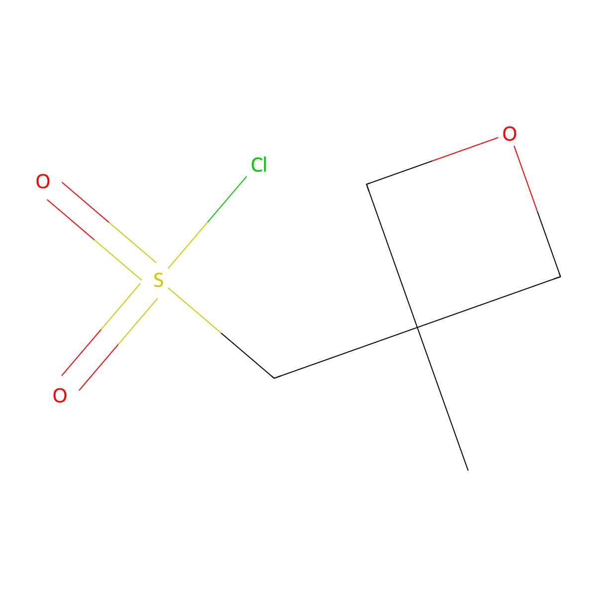 (3-Methyloxetan-3-yl)methanesulfonyl chloride molecular structure, CAS 1134111-88-8
