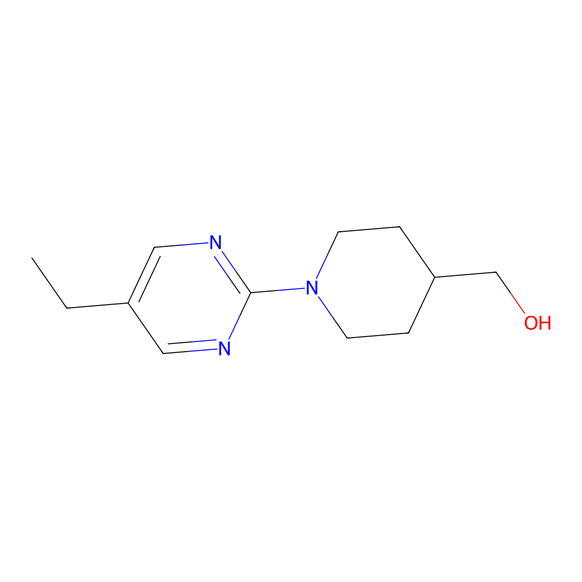 (1-(5-Ethylpyrimidin-2-yl)piperidin-4-yl)methanol molecular structure, CAS 1134112-74-5