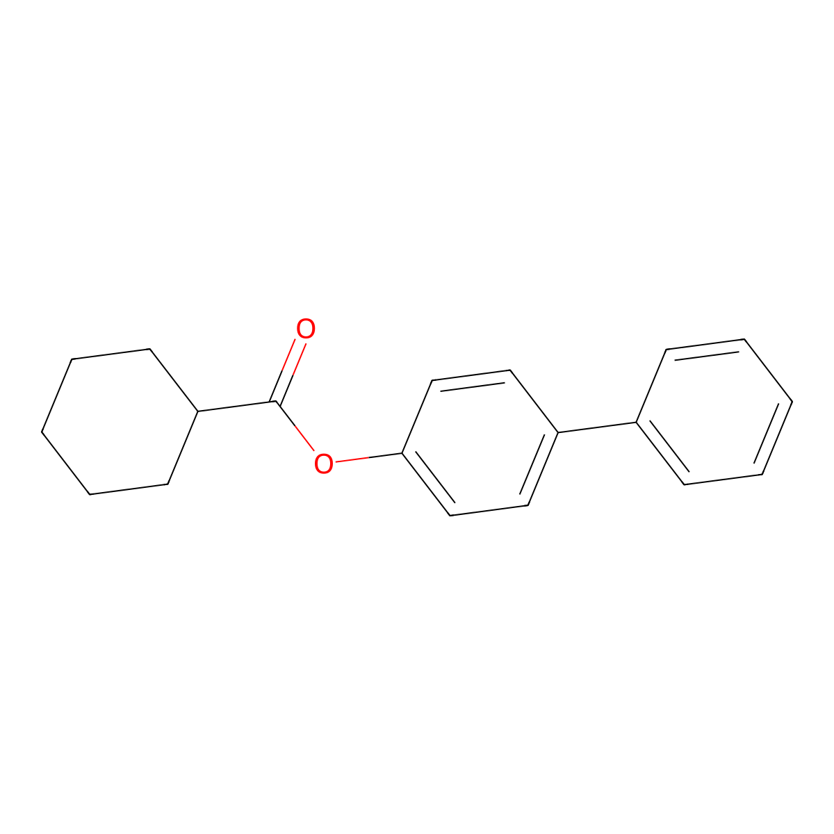 Cyclohexanecarboxylic acid, [1,1'-biphenyl]-4-yl ester molecular structure, CAS 113412-25-2