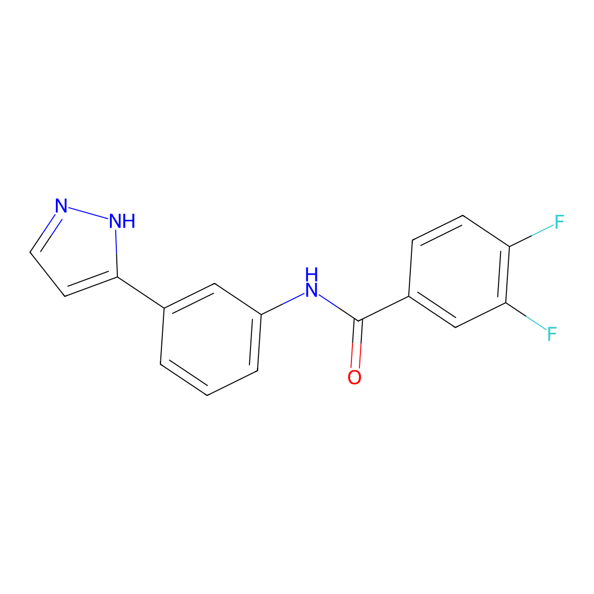 3,4-difluoro-N-[3-(1H-pyrazol-3-yl)phenyl]benzamide molecular structure, CAS 1134131-22-8