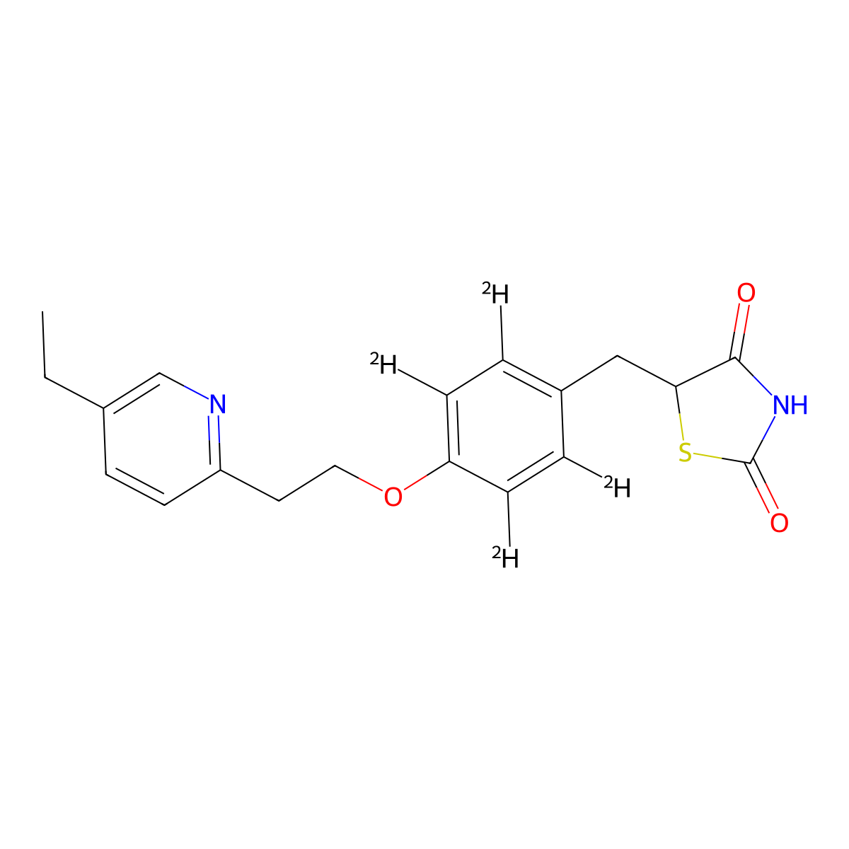 Pioglitazone-d4 molecular structure, CAS 1134163-29-3