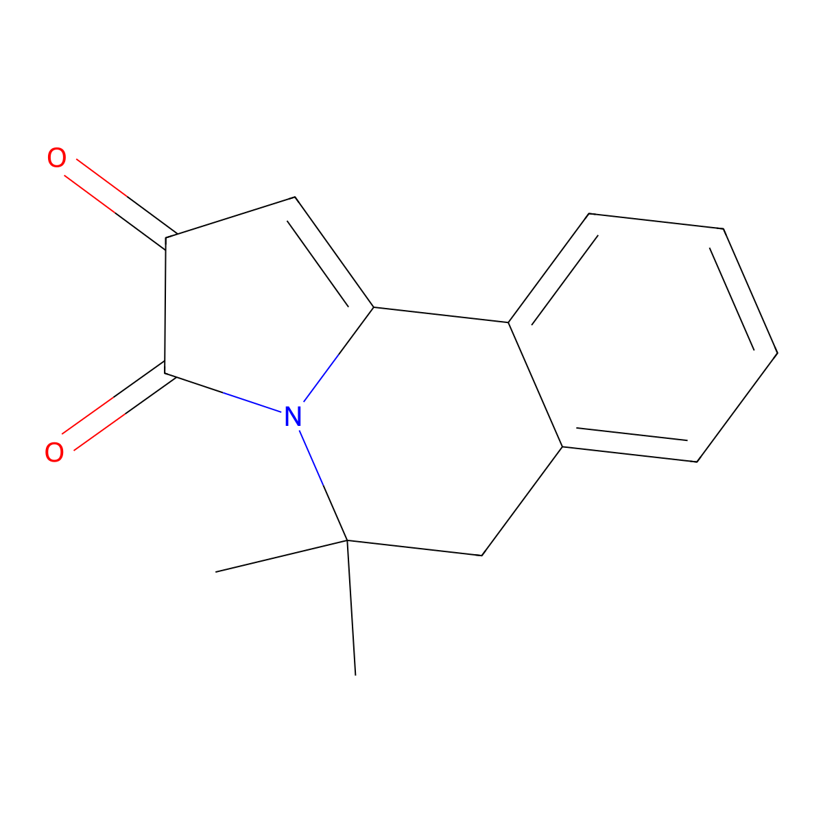 Pyrrolo[2,1-a]isoquinoline-2,3-dione, 5,6-dihydro-5,5-dimethyl- molecular structure, CAS 113417-34-8