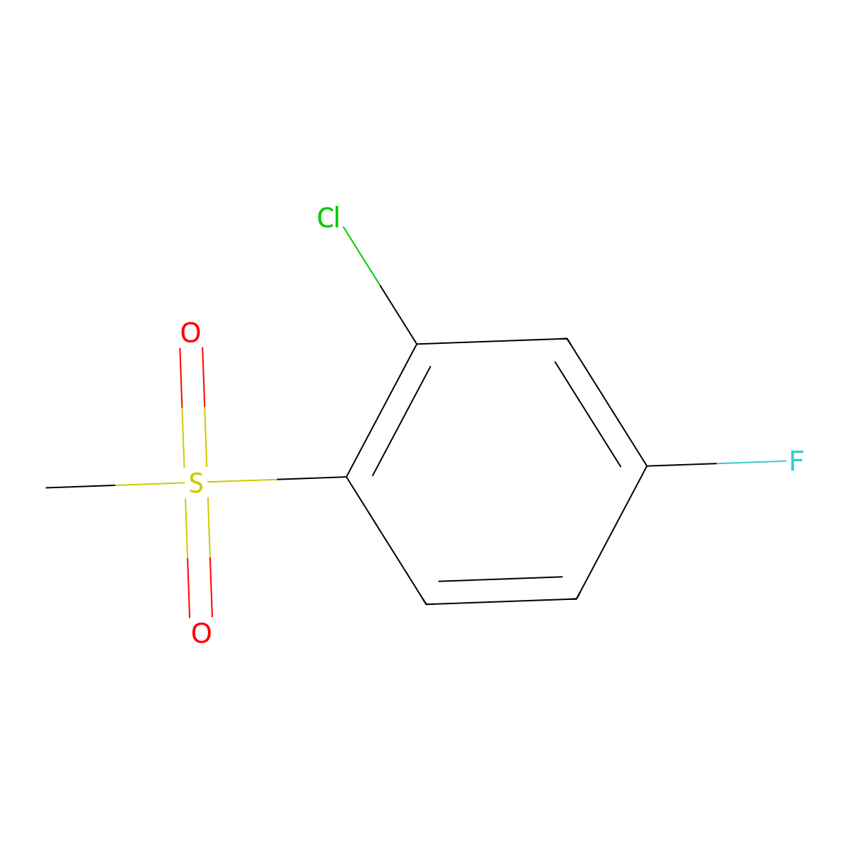 2-Chloro-4-fluoro-1-(methylsulfonyl)benzene molecular structure, CAS 113419-83-3