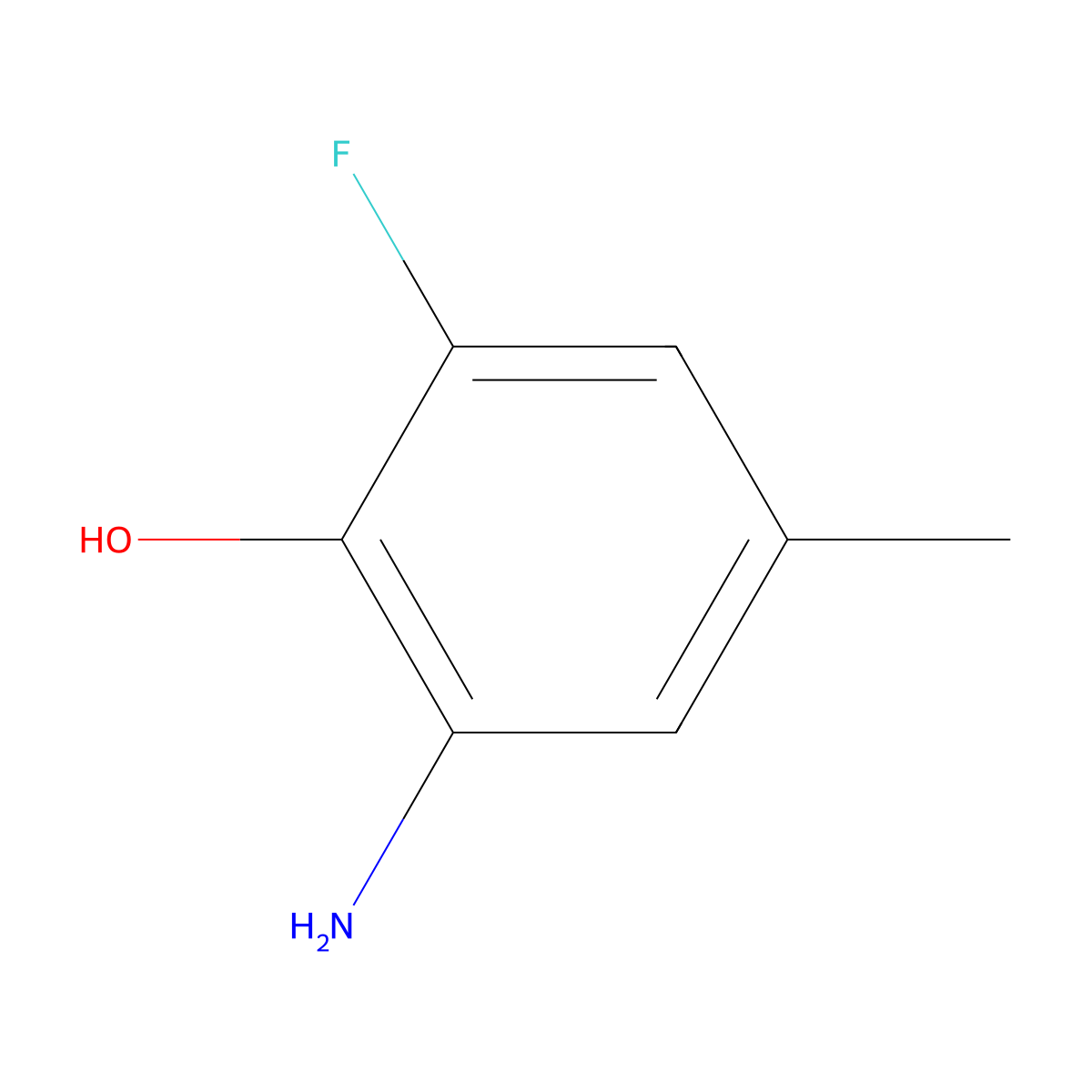 2-Amino-6-fluoro-4-methylphenol molecular structure, CAS 1134197-62-8