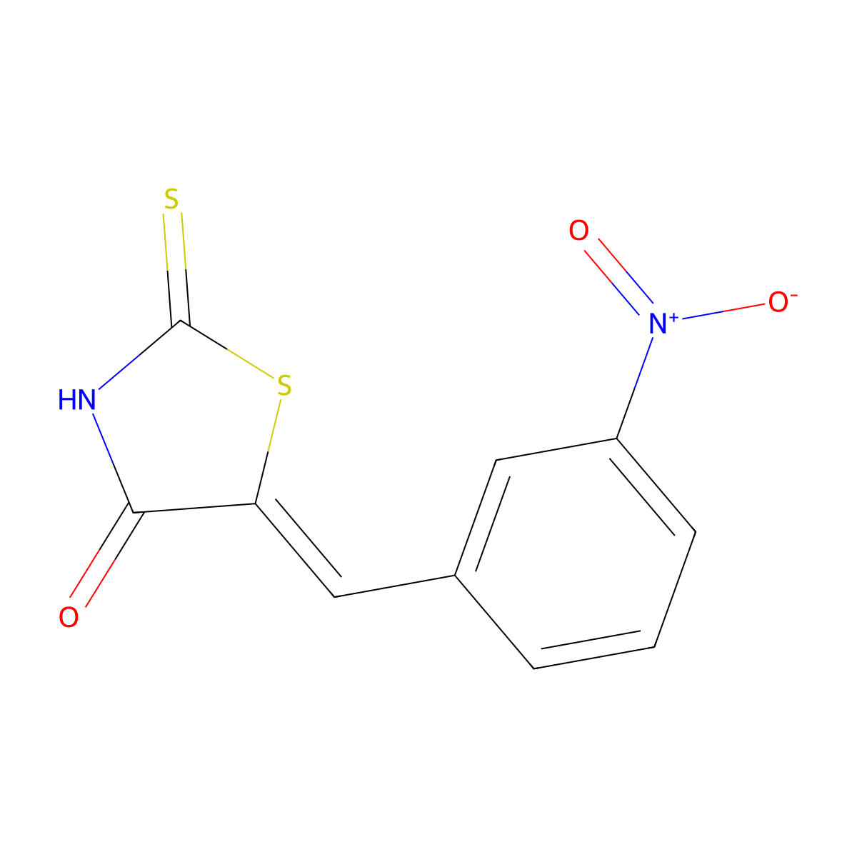 (5Z)-5-(3-nitrobenzylidene)-2-thioxo-1,3-thiazolidin-4-one molecular structure, CAS 1134203-12-5