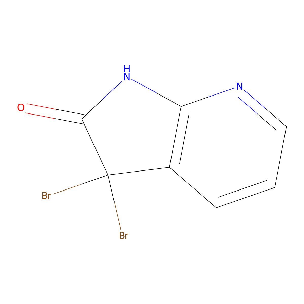3,3-Dibromo-1H-pyrrolo[2,3-b]pyridin-2(3H)-one molecular structure, CAS 113423-51-1