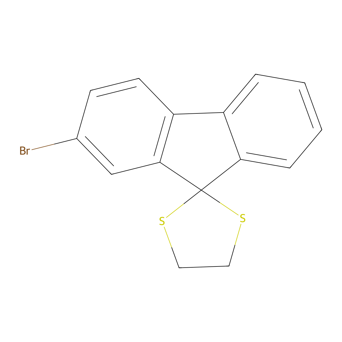 2'-Bromospiro[[1,3]dithiolane-2,9'-fluorene] molecular structure, CAS 113425-37-9