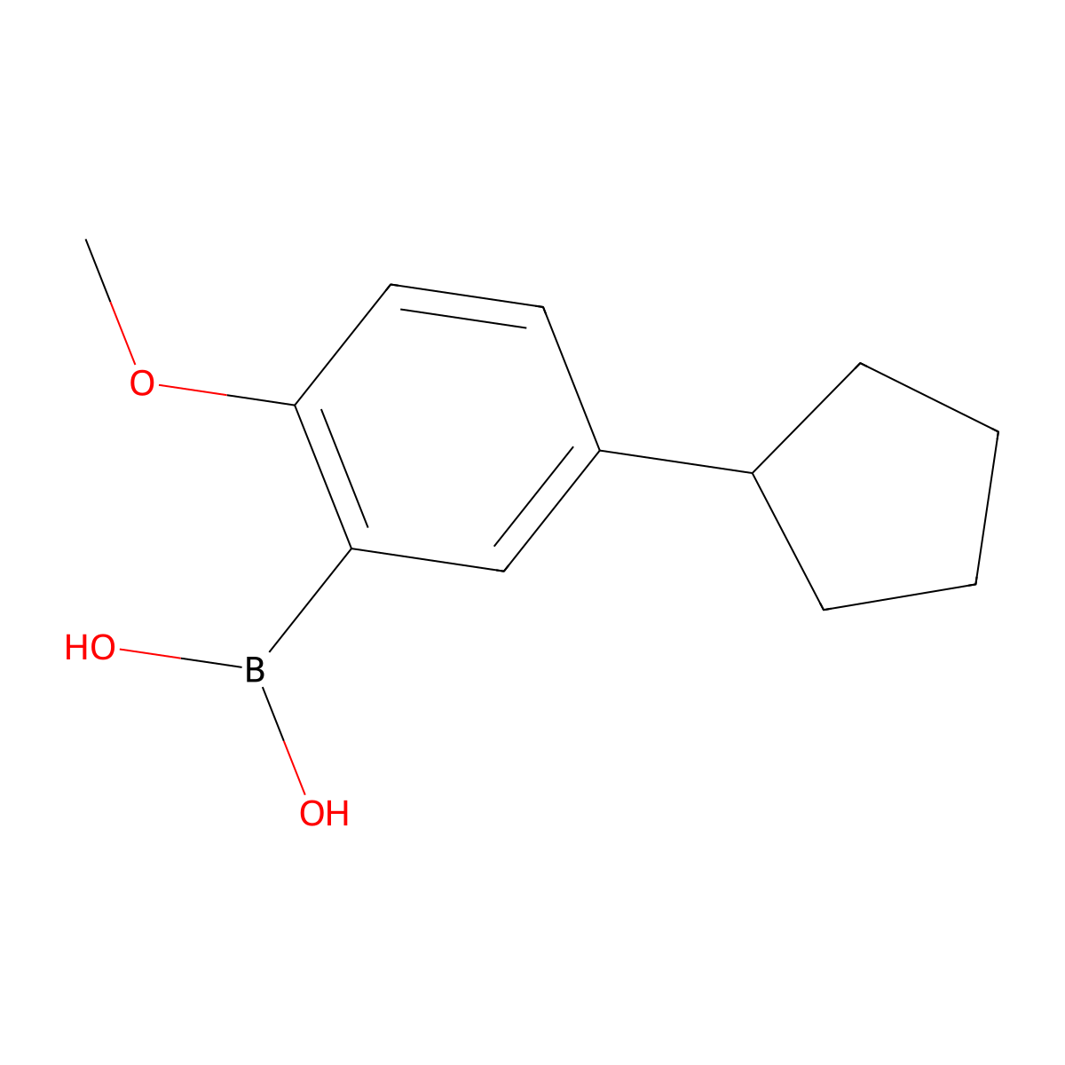 (5-Cyclopentyl-2-methoxyphenyl)boronic acid molecular structure, CAS 1134263-22-1