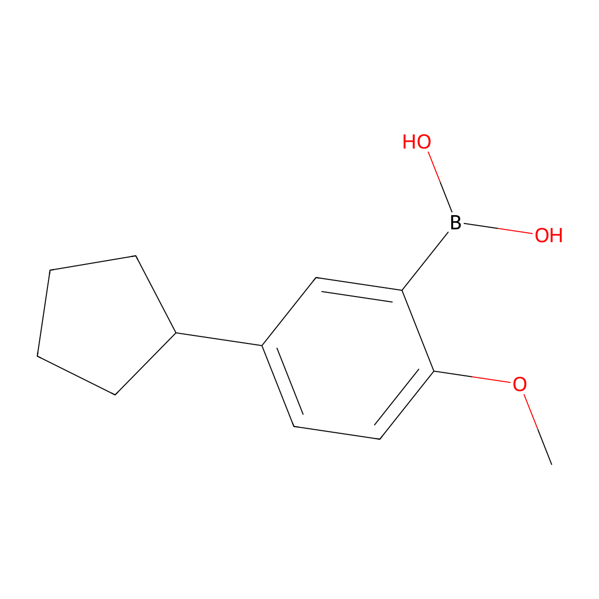 (5-Cyclopentyl-2-methoxyphenyl)boronic acid molecular structure, CAS 1134263-22-1