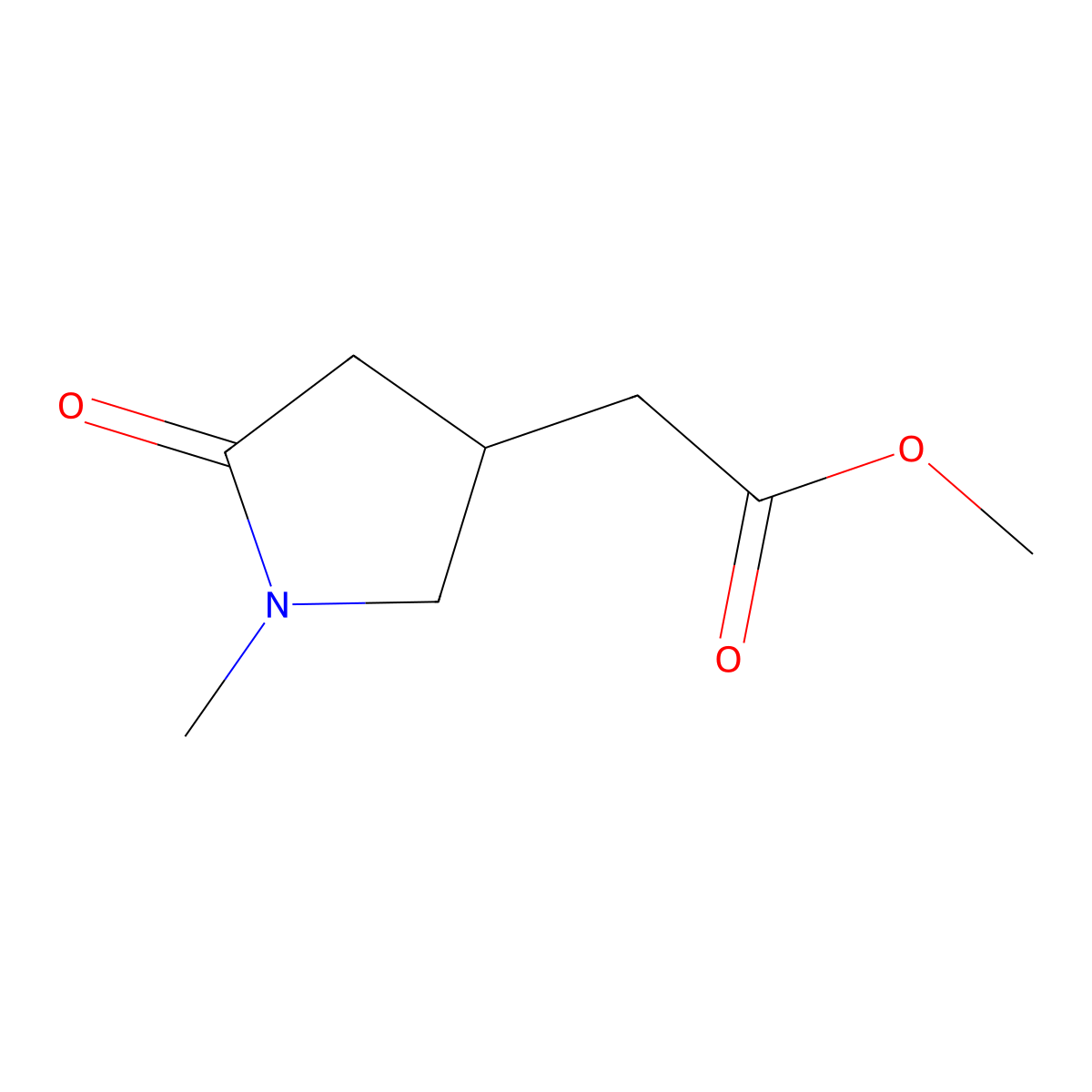Methyl 2-(1-Methyl-5-oxo-3-pyrrolidinyl)acetate molecular structure, CAS 1134289-72-7