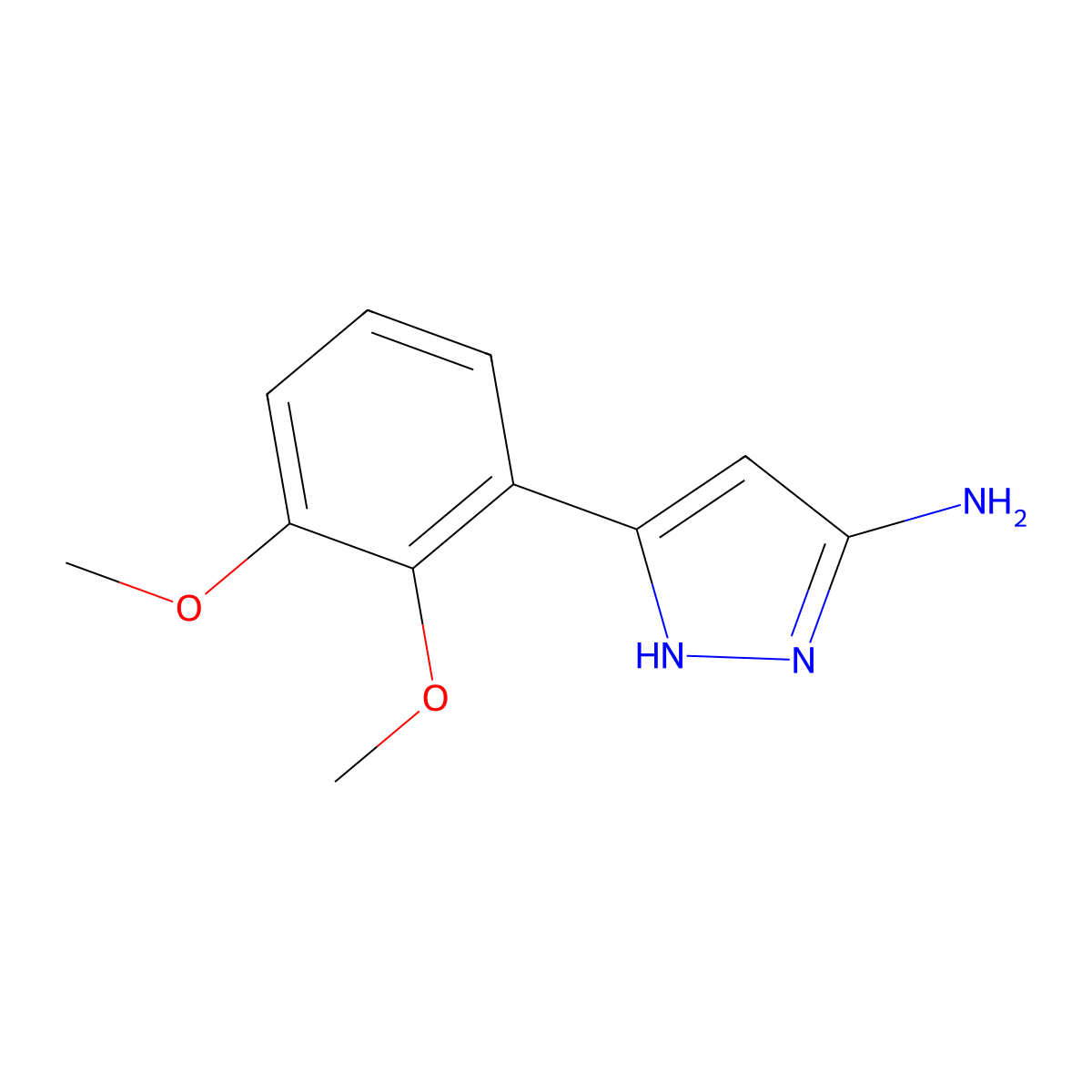 5-(2,3-dimethoxyphenyl)-1H-pyrazol-3-amine molecular structure, CAS 1134290-51-9