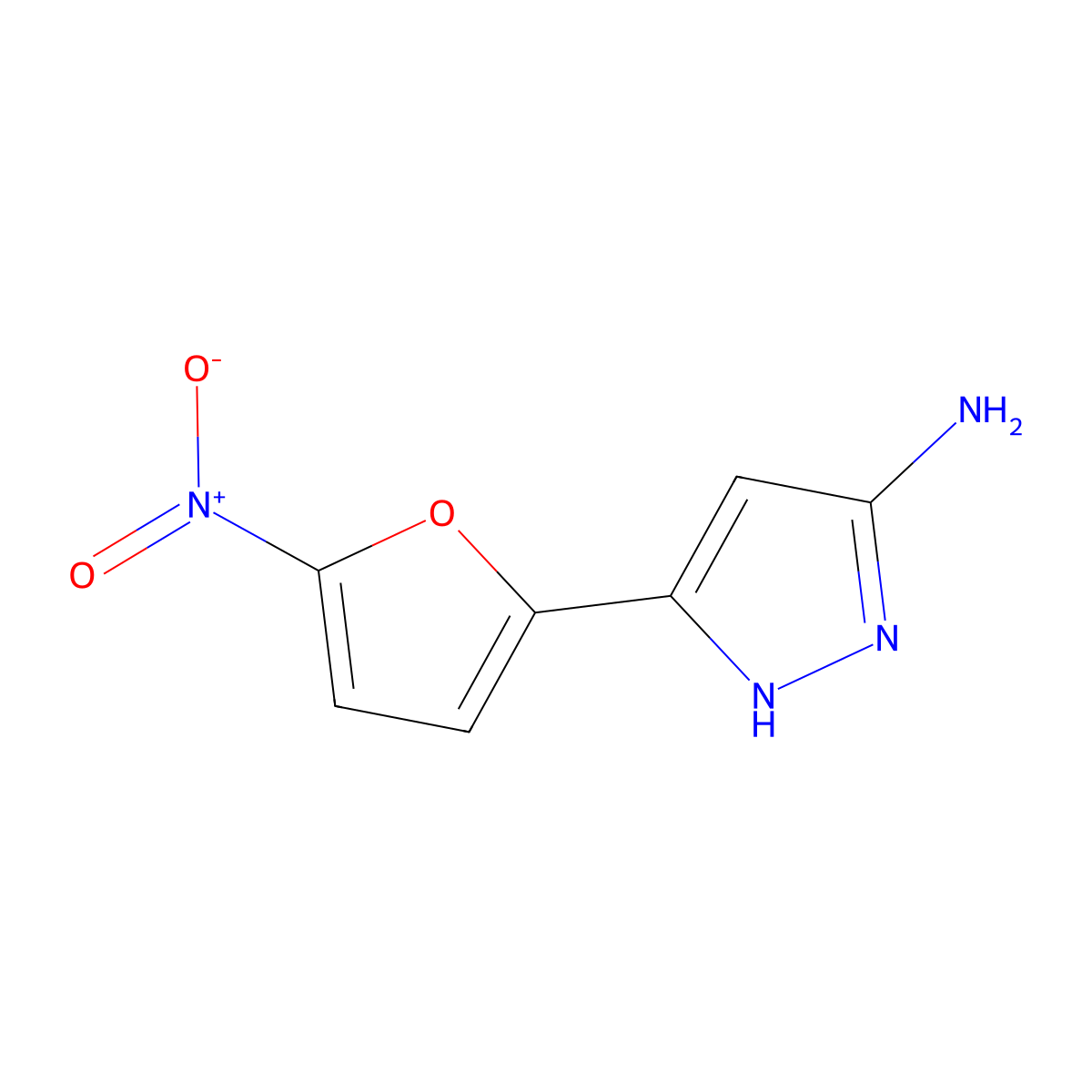 5-(5-nitrofuran-2-yl)-1H-pyrazol-3-amine molecular structure, CAS 1134291-55-6