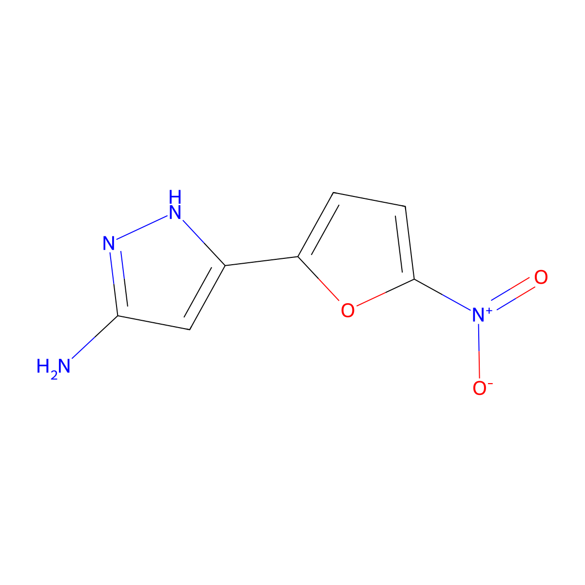 5-(5-nitrofuran-2-yl)-1H-pyrazol-3-amine molecular structure, CAS 1134291-55-6