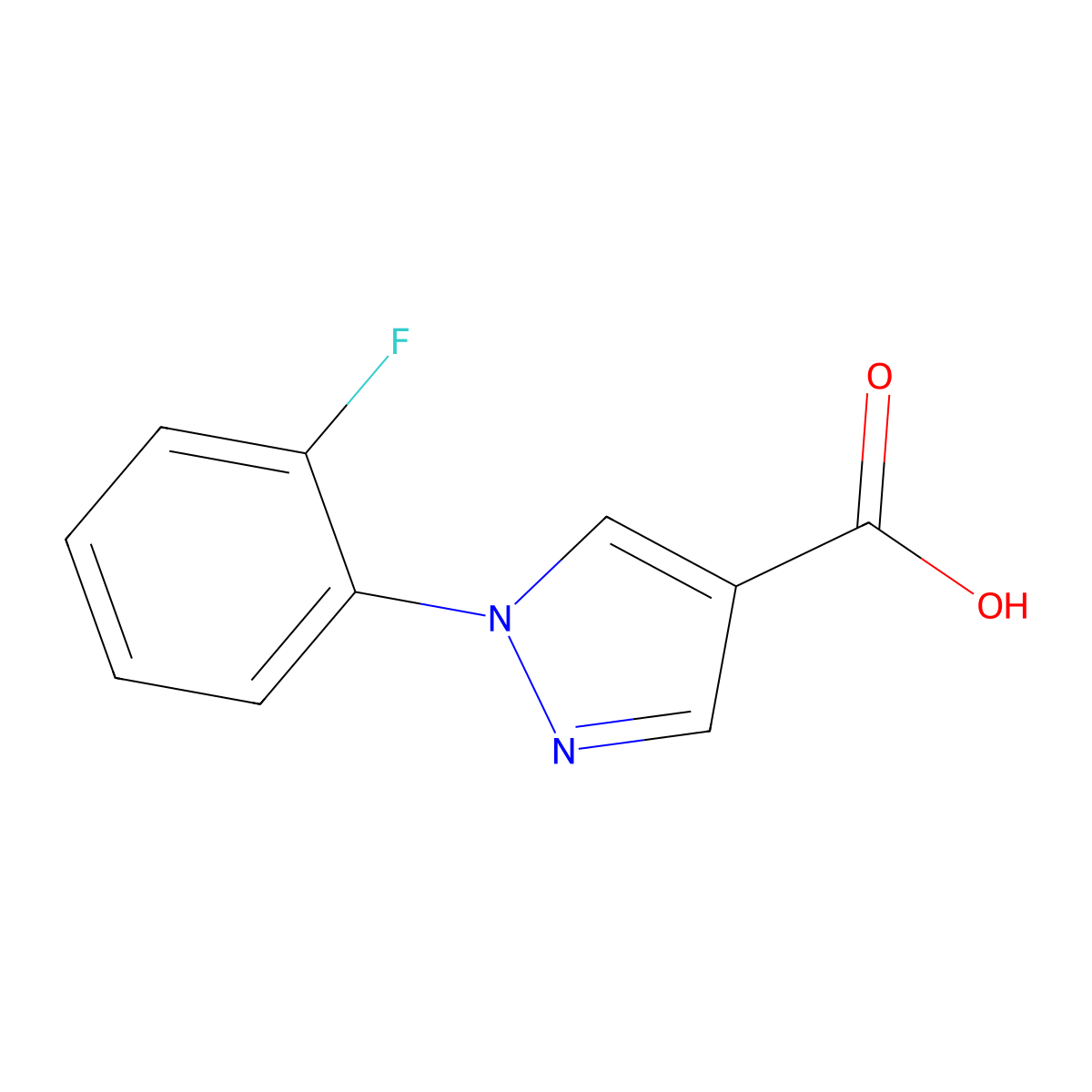 1-(2-Fluorophenyl)-1H-pyrazole-4-carboxylic acid molecular structure, CAS 1134310-63-6