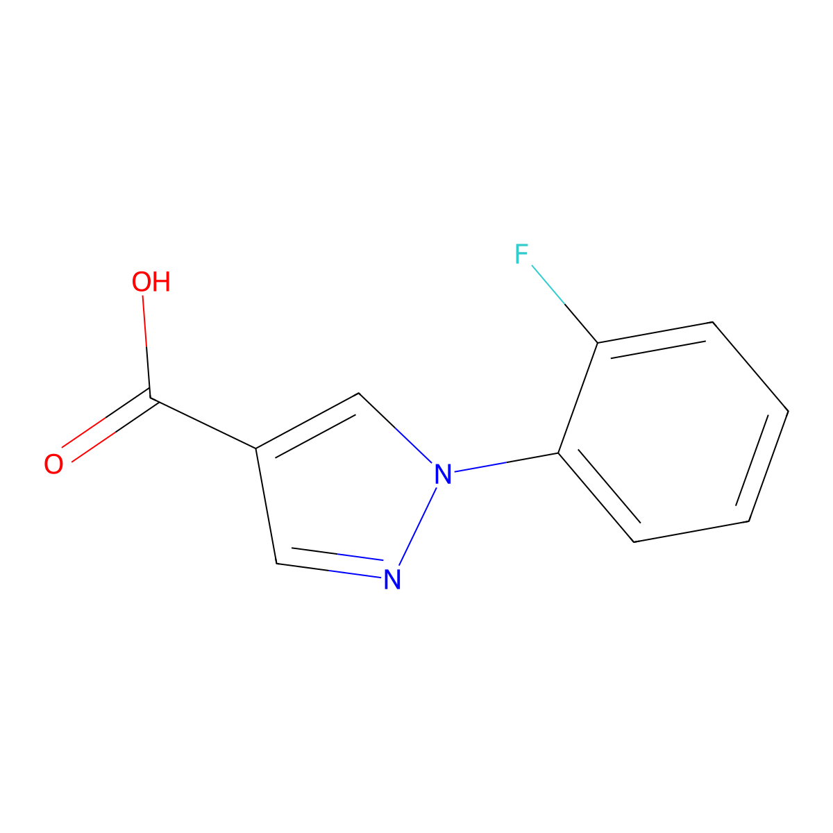 1-(2-Fluorophenyl)-1H-pyrazole-4-carboxylic acid molecular structure, CAS 1134310-63-6