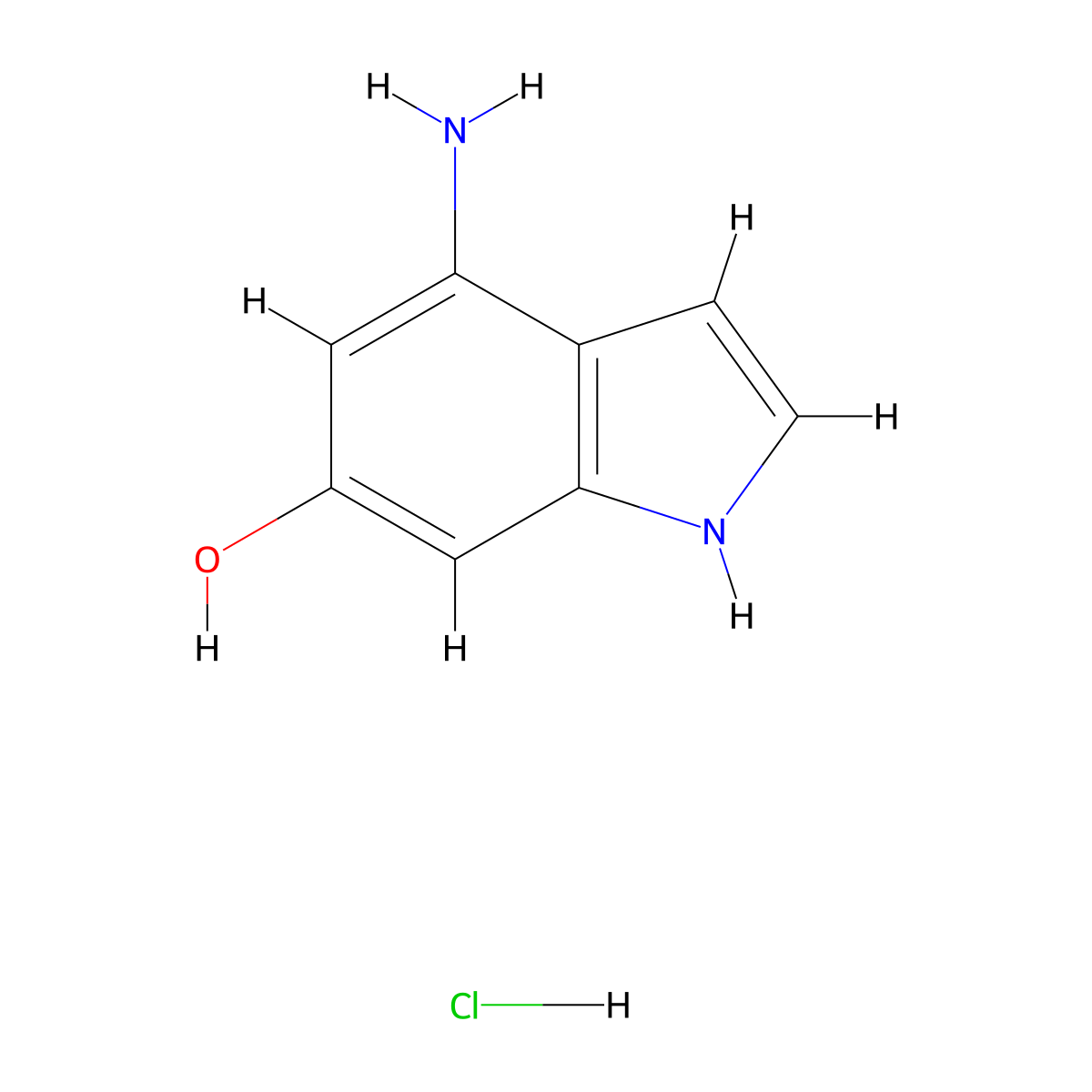 4-amino-1H-indol-6-ol hydrochloride molecular structure, CAS 1134321-85-9