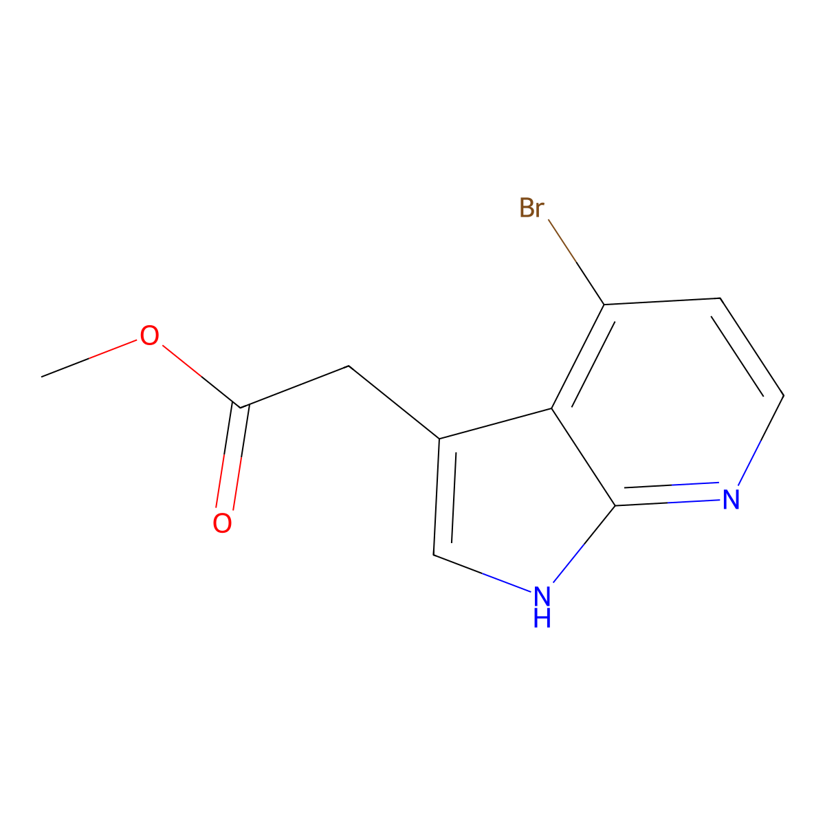 Methyl 2-(4-bromo-1H-pyrrolo[2,3-b]pyridin-3-yl)acetate molecular structure, CAS 1134327-78-8