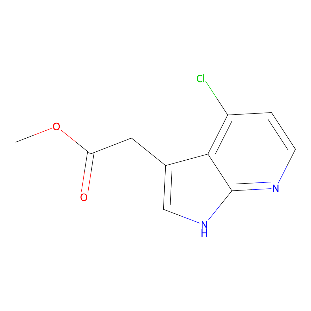 Methyl 2-(4-chloro-1H-pyrrolo[2,3-b]pyridin-3-yl)acetate molecular structure, CAS 1134327-80-2