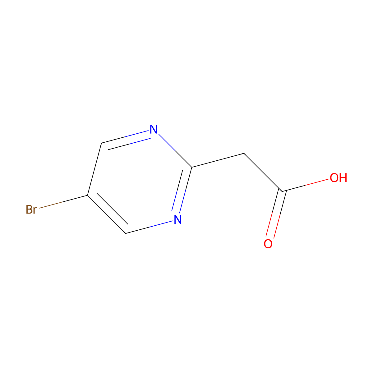 (5-Bromopyrimidin-2-yl)acetic acid molecular structure, CAS 1134327-93-7