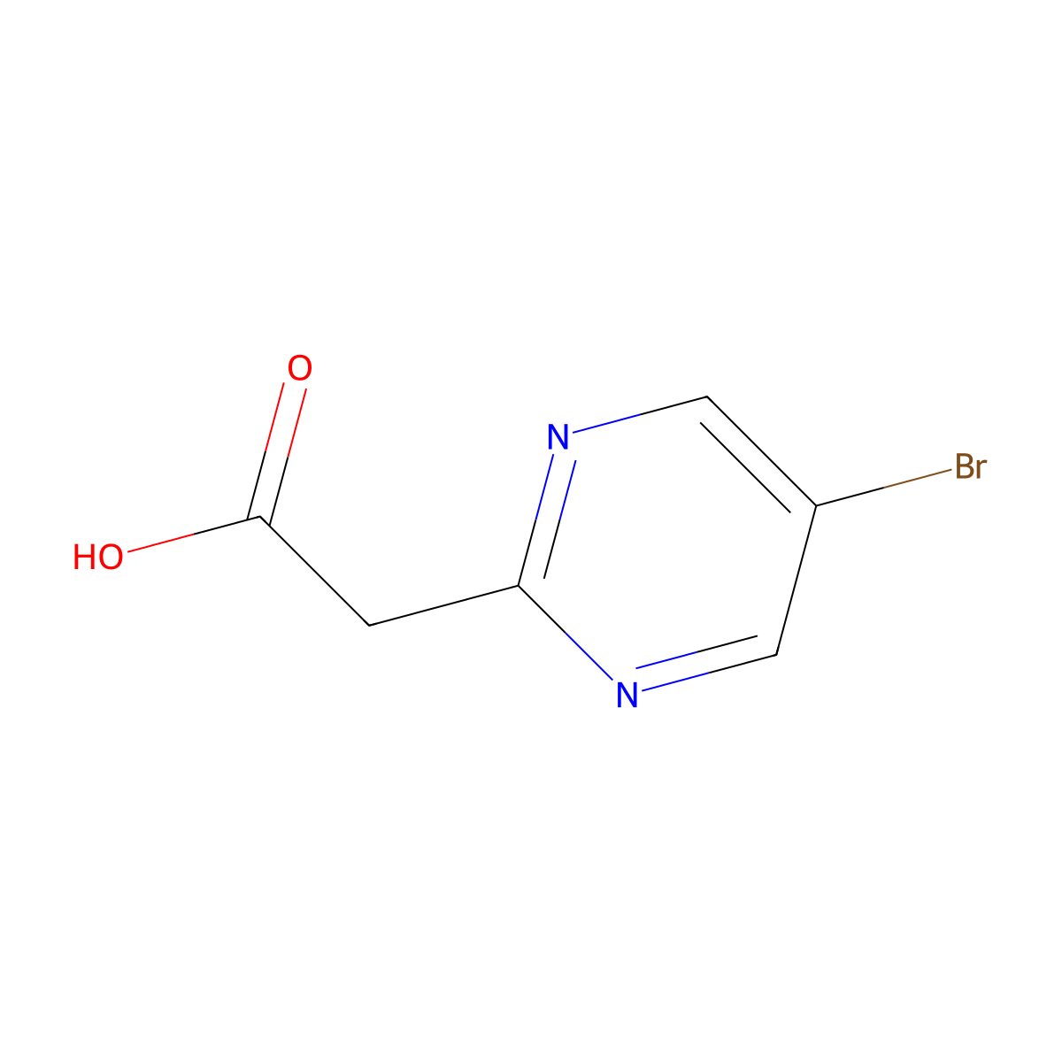 (5-Bromopyrimidin-2-yl)acetic acid molecular structure, CAS 1134327-93-7