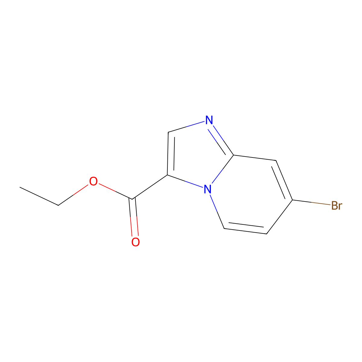 Ethyl 7-bromoimidazo[1,2-a]pyridine-3-carboxylate molecular structure, CAS 1134327-98-2