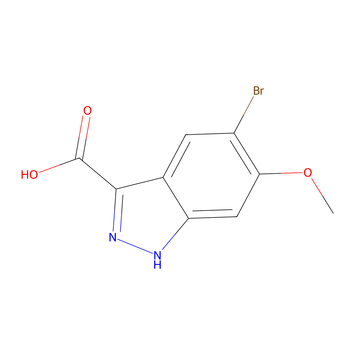 5-Bromo-6-methoxy-1H-indazole-3-carboxylic acid molecular structure, CAS 1134328-13-4