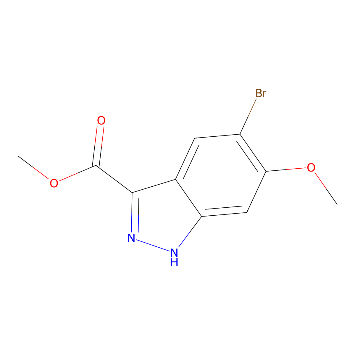 methyl 5-bromo-6-methoxy-1H-indazole-3-carboxylate molecular structure, CAS 1134328-15-6