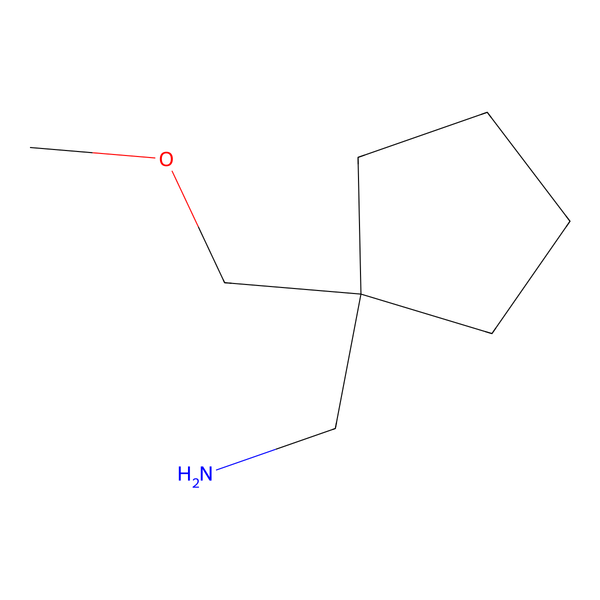 1-[1-(Methoxymethyl)cyclopentyl]methanamine molecular structure, CAS 1134331-36-4
