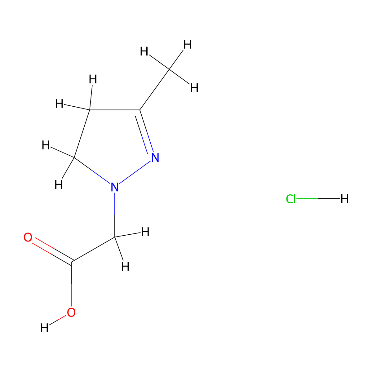 (3-Methyl-4,5-dihydro-1H-pyrazol-1-YL)acetic acid hydrochloride molecular structure, CAS 1134333-91-7
