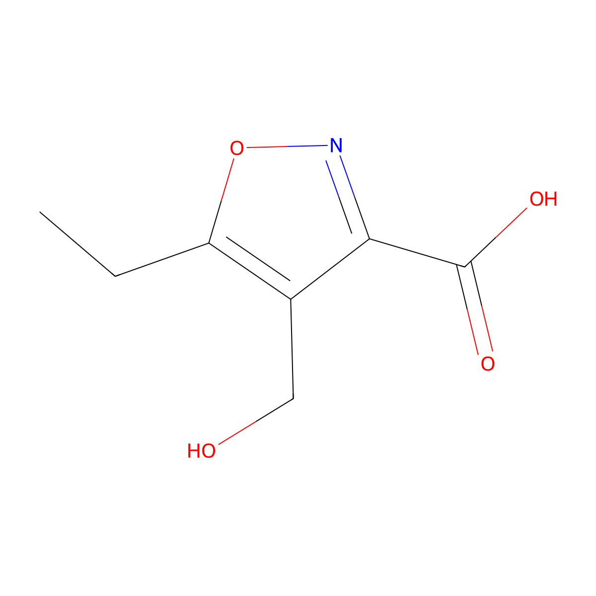 5-Ethyl-4-(hydroxymethyl)isoxazole-3-carboxylic acid molecular structure, CAS 1134334-00-1
