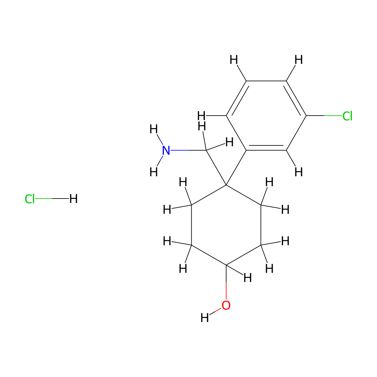 4-(Aminomethyl)-4-(3-chlorophenyl)cyclohexanol hydrochloride molecular structure, CAS 1134334-03-4