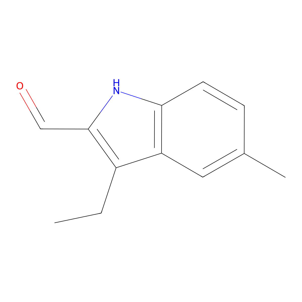 3-ethyl-5-methyl-1H-indole-2-carbaldehyde molecular structure, CAS 1134334-33-0