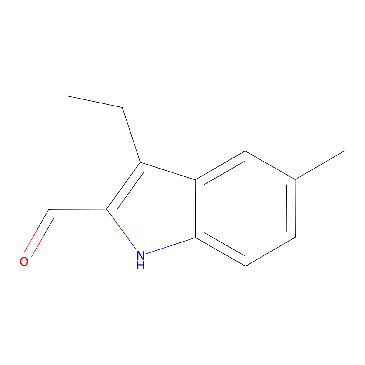 3-ethyl-5-methyl-1H-indole-2-carbaldehyde molecular structure, CAS 1134334-33-0