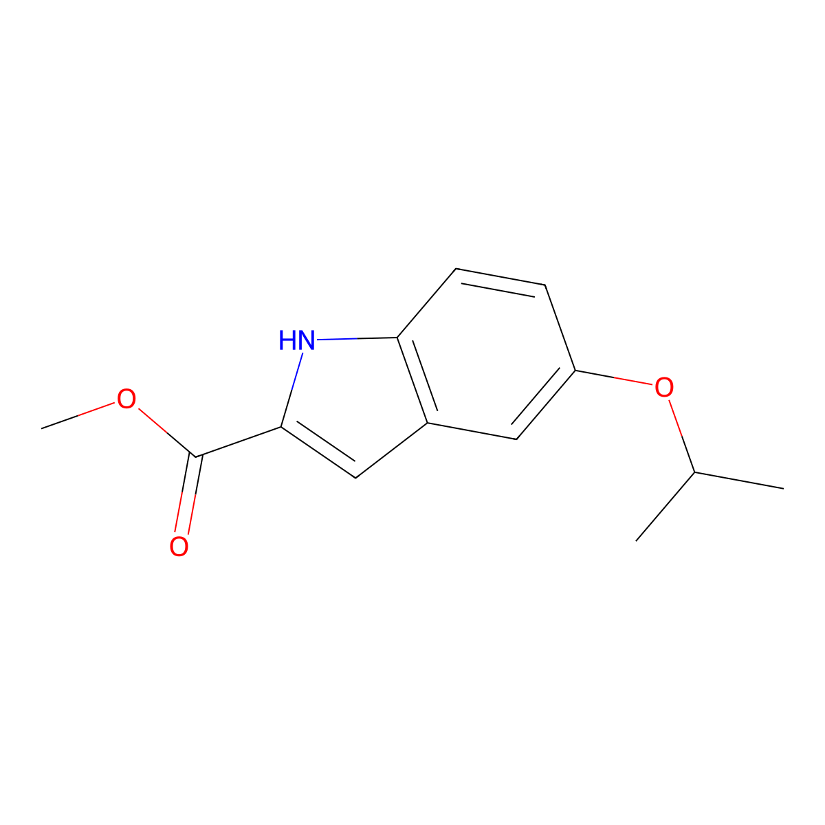 methyl 5-isopropoxy-1H-indole-2-carboxylate molecular structure, CAS 1134334-34-1