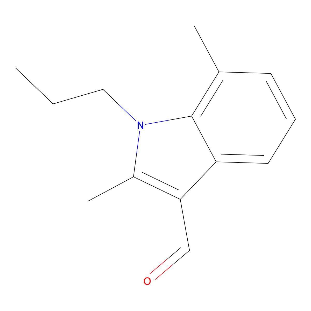 2,7-dimethyl-1-propyl-1H-indole-3-carbaldehyde molecular structure, CAS 1134334-37-4