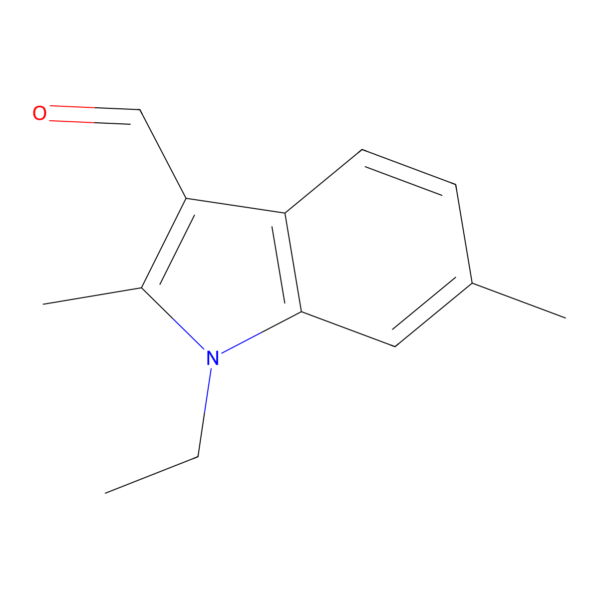 1-ethyl-2,6-dimethyl-1H-indole-3-carbaldehyde molecular structure, CAS 1134334-40-9