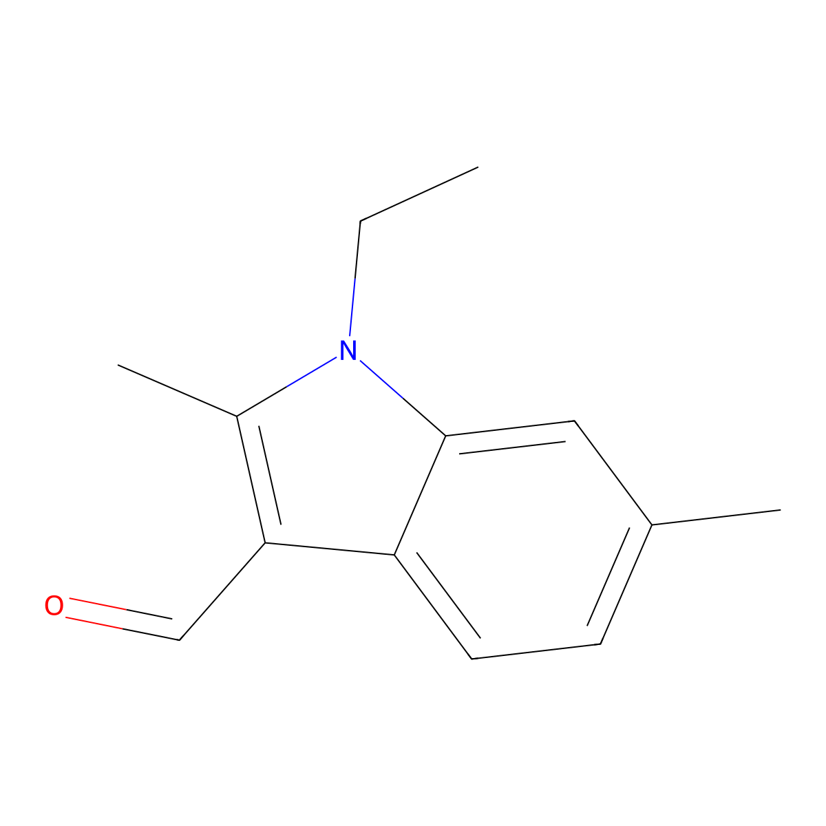 1-ethyl-2,6-dimethyl-1H-indole-3-carbaldehyde molecular structure, CAS 1134334-40-9