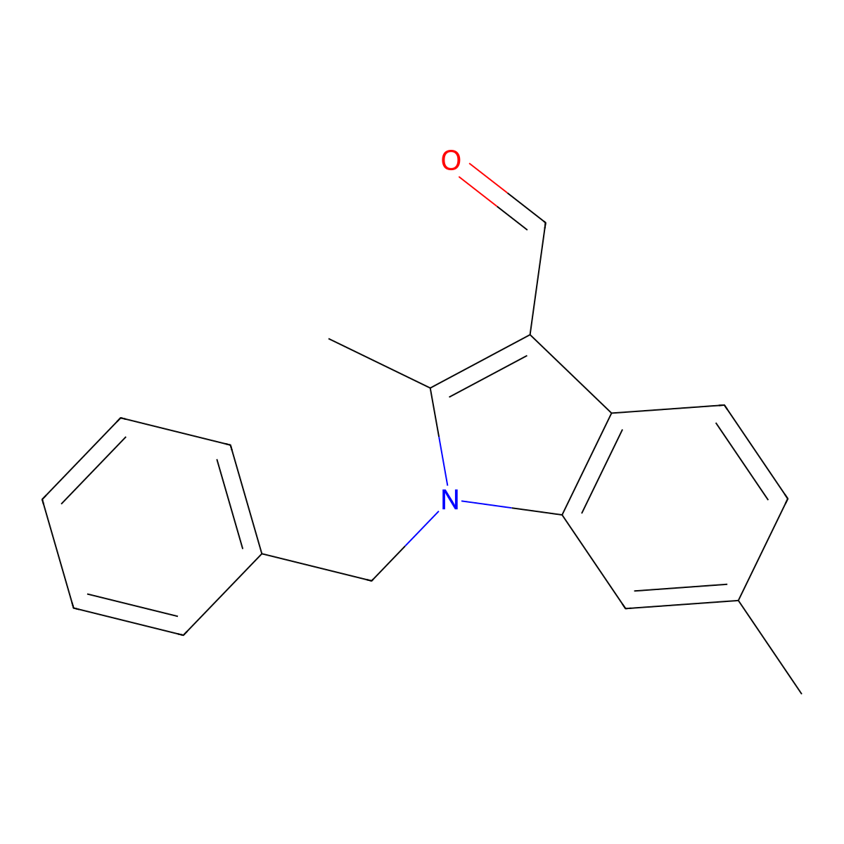 1-benzyl-2,6-dimethyl-1H-indole-3-carbaldehyde molecular structure, CAS 1134334-42-1